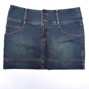 Girdear Dark Wash Denim Mini Skirt Low Rise Y2K Size 2 Indie Sleaze Bratz
